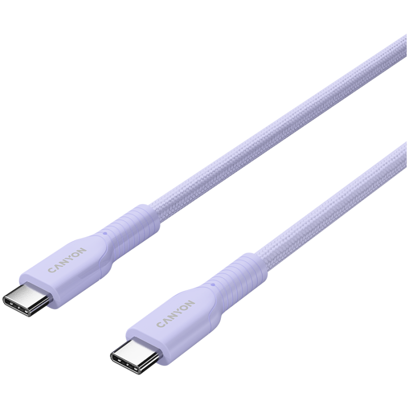 CANYON cable OnWire 60CL C-C 60W COLOR Braided 1m Purple, CND-CCAP60AB10PU