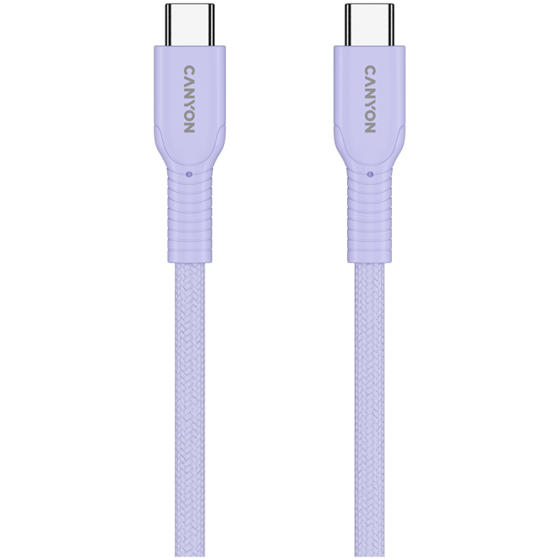 CANYON cable OnWire 60CL C-C 60W COLOR Braided 1m Purple, CND-CCAP60AB10PU