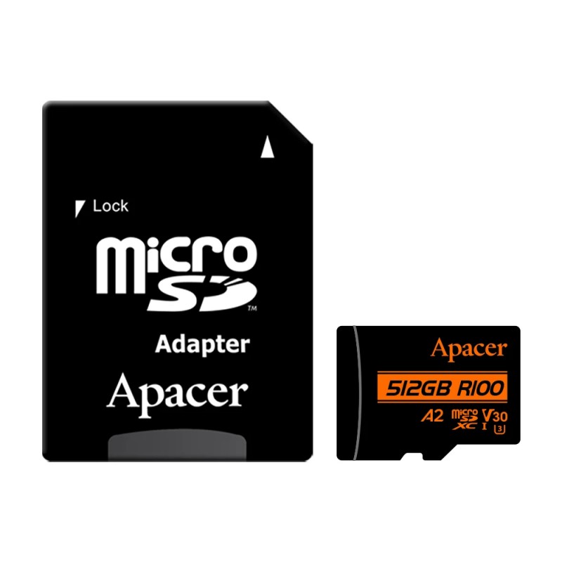 Apacer карта памет microSDXC 128GB UHS-I U3 V30 A2, Adapter - AP128GMCSX10U8-R, AP128GMCSX10U8-R