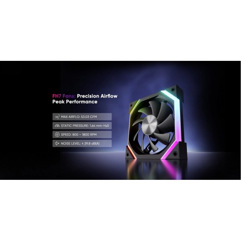 1stPlayer Кутия Case ATX - Crystal Vision CV7 Black - 5 x 120 mm included