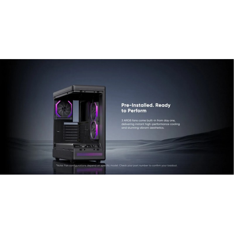 1stPlayer кутия Case ATX - PB8 Black - 3 x 120 mm A-RGB fans included, USB-C