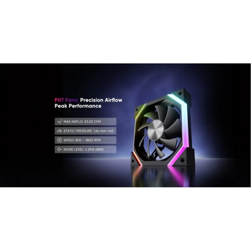 1stPlayer кутия Case ATX - PB8 Black - 3 x 120 mm A-RGB fans included, USB-C