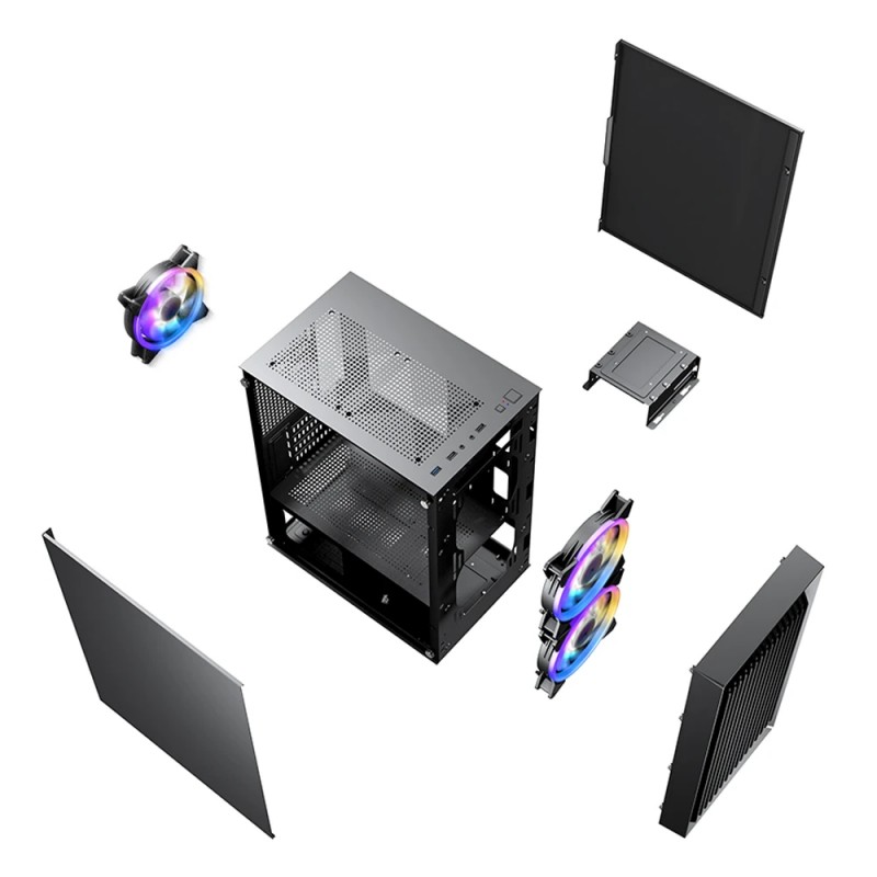 1stPlayer кутия Case mATX - BS-2 - 3 fans included, BS-2-3F1-BK