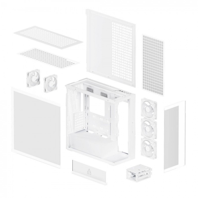 Arctic кутия Case E-ATX - Xtender (White) - 5 A-RGB Fans included
