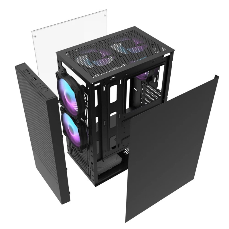 Darkflash кутия Case ATX - A290 Black - 3 x 120 mm RGB fans included, A290-BK