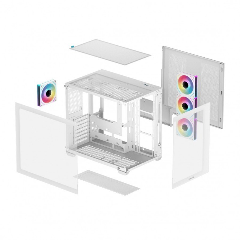 DeepCool кутия Case ATX - CG530 4F White - 4 ARGB Fans, R-CG530-WHADA4-G-1