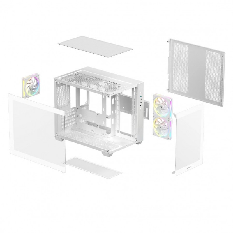 DeepCool кутия Case mATX - CG330 3F WH - 3 ARGB Fans