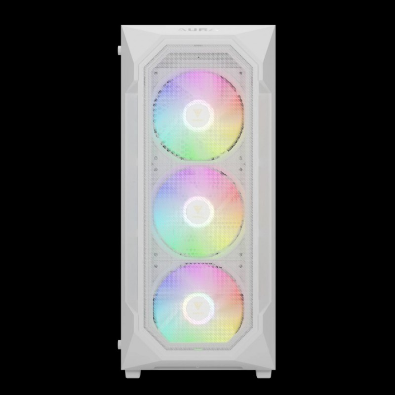 Gamdias кутия Case ATX - AURA GC1 Elite White - Mesh, RGB, Tempered Glass, GAMDIAS-AURA-GC1-ELITE-WH