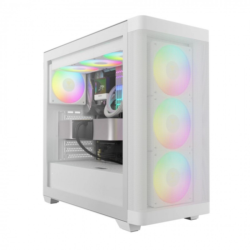 Gamdias кутия Case E-ATX - ATHENA M3 White - USB-C, 4 x 120 mm A-RGB, Mesh, Tempered Glass, ATHENA-M3-WHITE