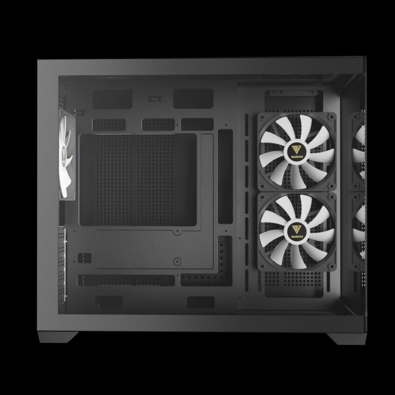 Gamdias кутия Case mATX - AURA GC10M v2 - 3 x 120 mm A-RGB, USB-C, Tempered Glass