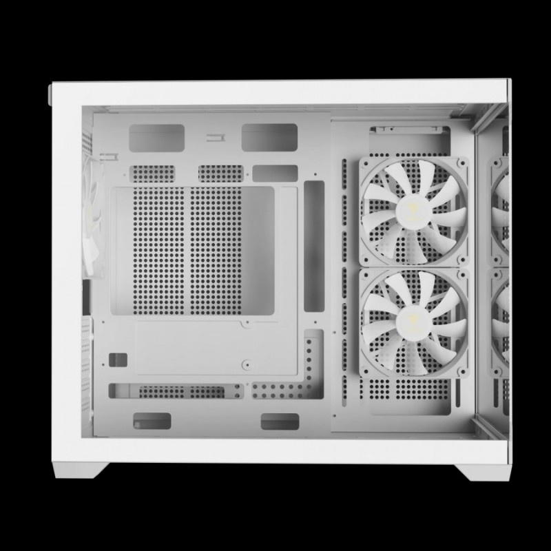 Gamdias кутия Case mATX - AURA GC10M v2 White - 3 x 120 mm A-RGB, USB-C, Tempered Glass