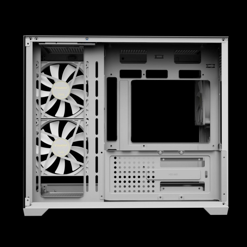 Gamdias кутия Case mATX - AURA GC10M v2 White - 3 x 120 mm A-RGB, USB-C, Tempered Glass