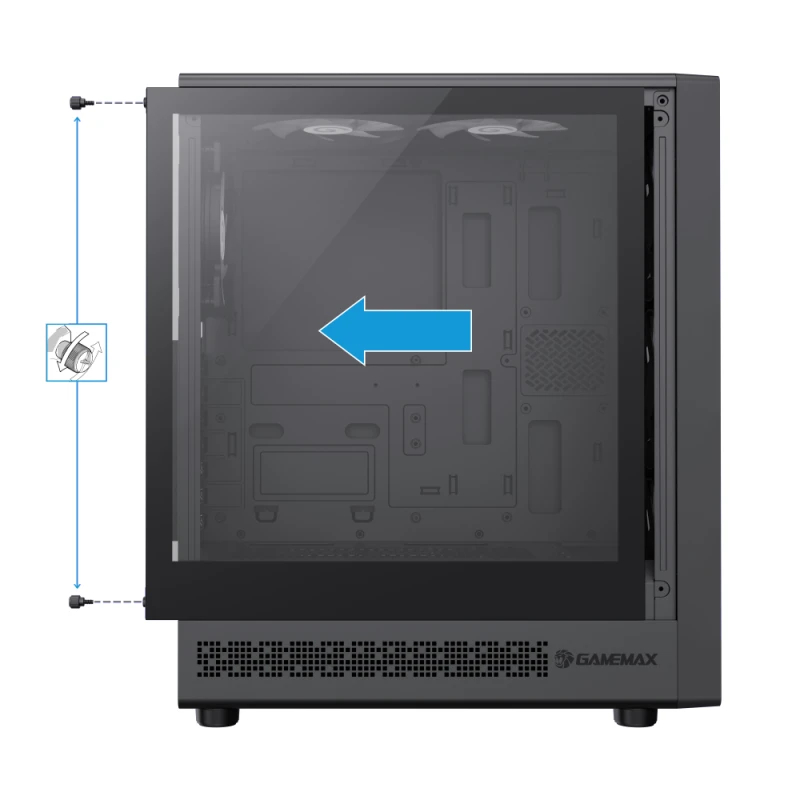 Gamemax кутия Case ATX - Storm 2 AB - 6 x 120 mm Addressable RGB fans