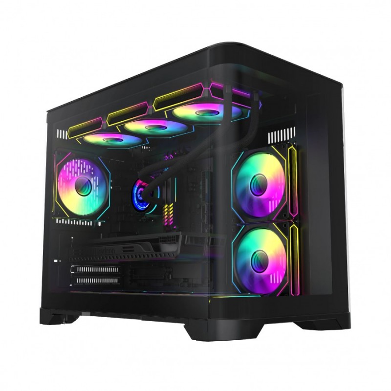 Gamemax кутия Case mATX - HYPE-M Black - 3 x 120 mm Addressable RGB fans