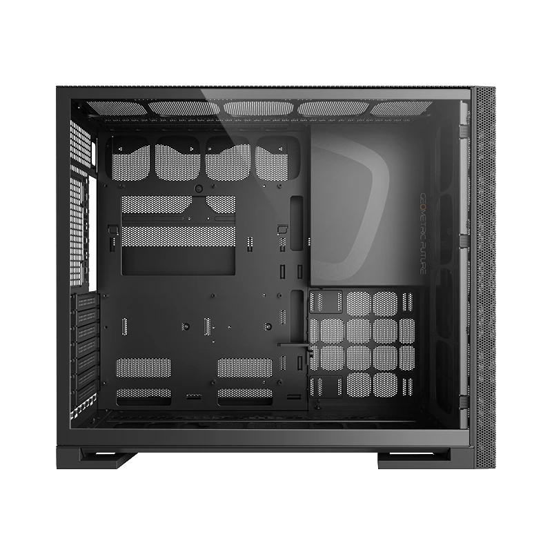 Geometric Future кутия Case EATX - Model 5 Vent Black/Yellow - 5 x 140 mm aRGB fans included, GEO-M5VF-BY