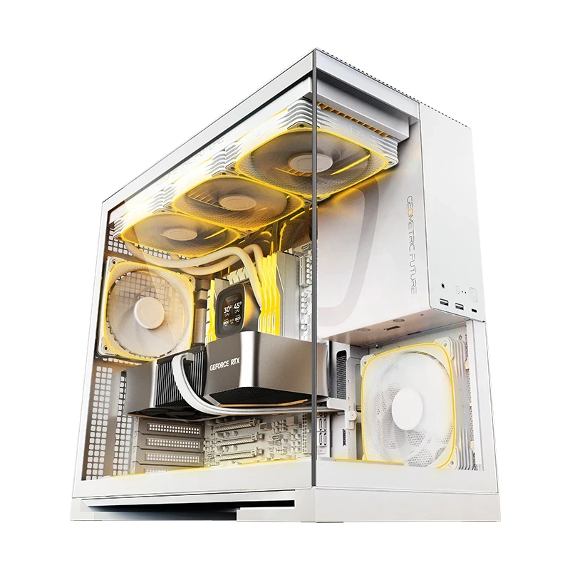Geometric Future кутия Case EATX - Model 5 White - 5 x 140 mm aRGB fans included, GEO-M5F-W