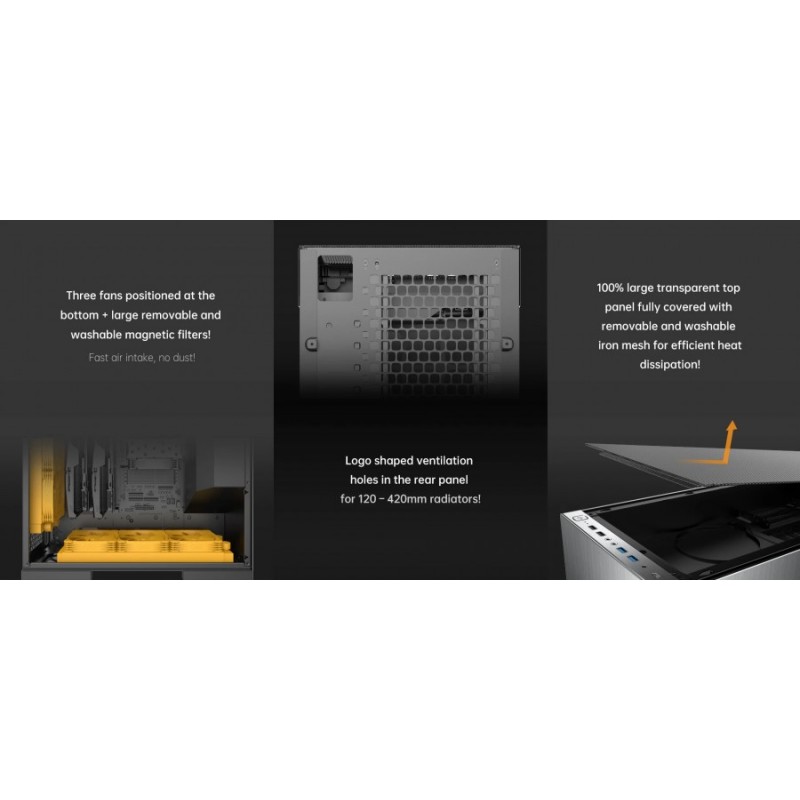 Geometric Future кутия Case EATX - Model 8 Dharma Black/Gold, 1AM8DMBG00AA0