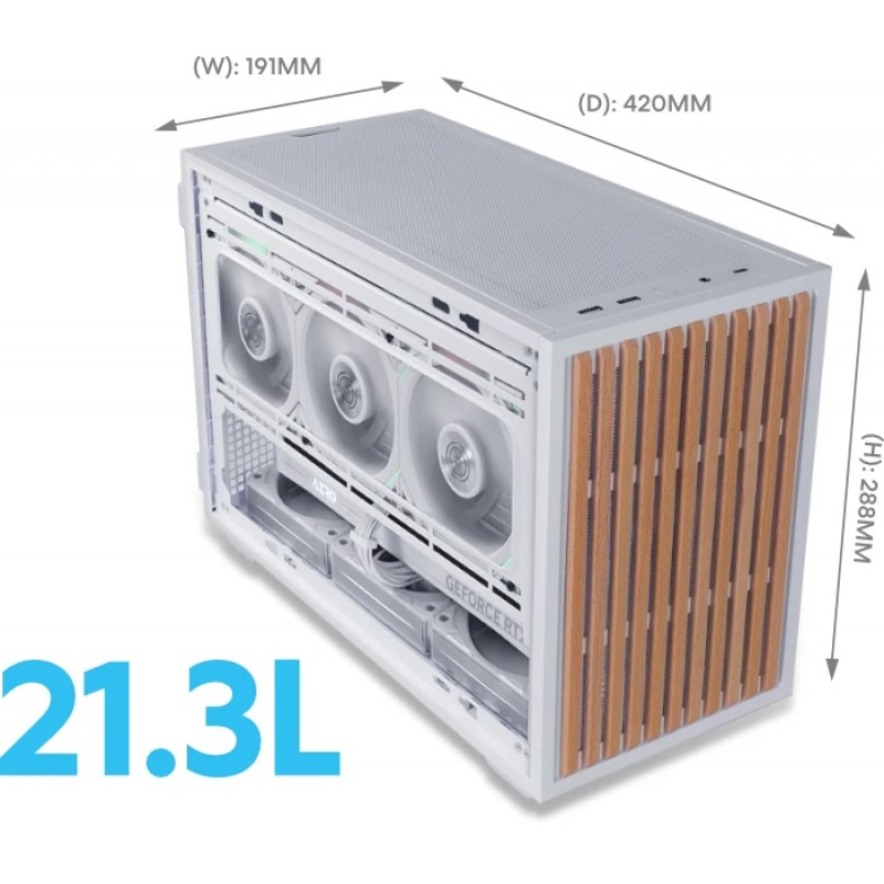 Lian Li кутия Case mATX - DAN Cases B4 Wood Edition - White