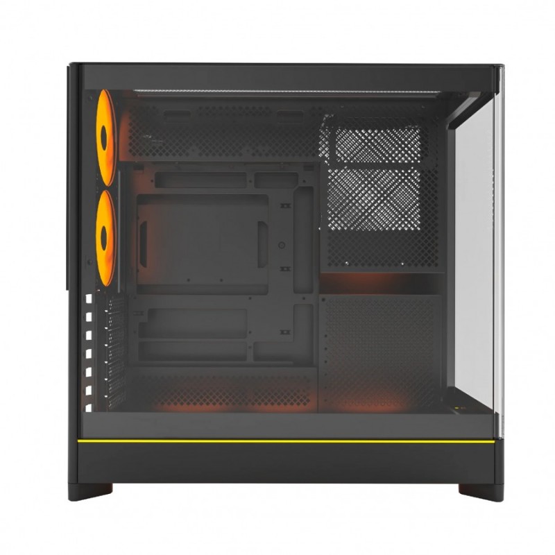 Montech кутия Case ATX - HS02 PRO (B) - 5 x 120 mm ARGB Fans, USB-C, Black, MONTECH-HS02-PRO-BK