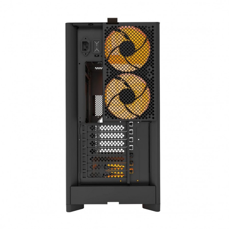 Montech кутия Case ATX - HS02 PRO (B) - 5 x 120 mm ARGB Fans, USB-C, Black, MONTECH-HS02-PRO-BK
