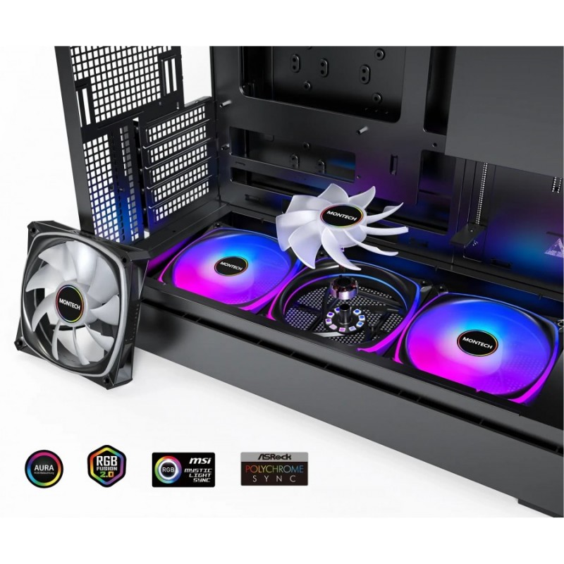 Montech кутия Case mATX - KING 15 PRO (W) - 4 x 120 mm A-RGB, USB-C