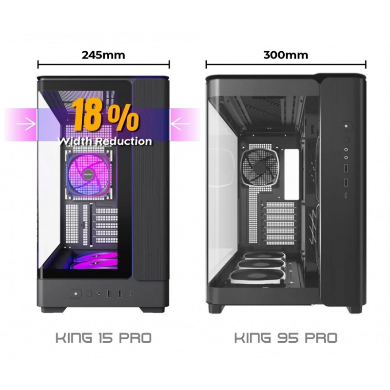 Montech кутия Case mATX - KING 15 PRO (W) - 4 x 120 mm A-RGB, USB-C