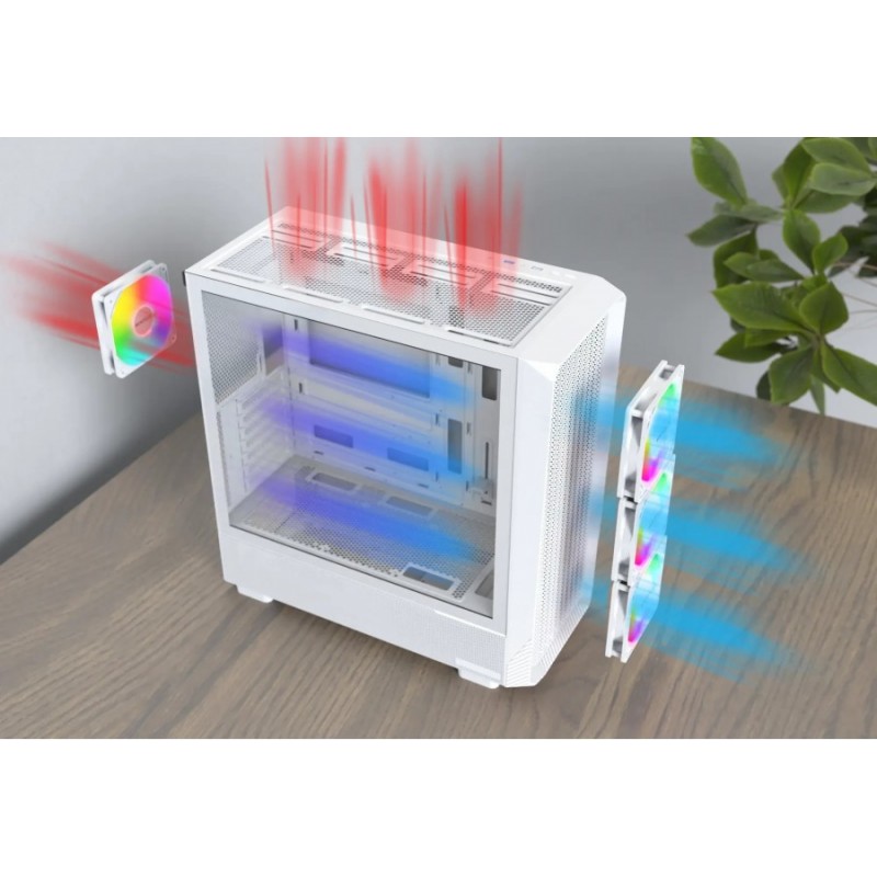 Montech кутия Case mATX - X5 (W) - 4 A-RGB fans, USB-C