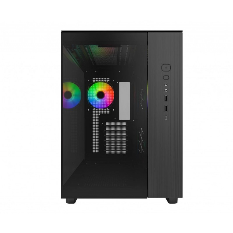 Montech кутия KING 65 Pro, Dual Chamber Mid-tower Case, 3 ARGB Fans, Black, MONTECH-KING-65-PRO-B