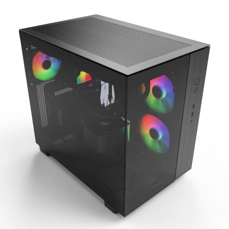 Montech кутия KING 65 Pro, Dual Chamber Mid-tower Case, 3 ARGB Fans, Black, MONTECH-KING-65-PRO-B