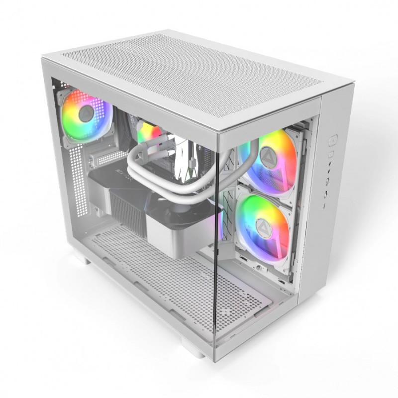 Montech кутия KING 65 Pro, Dual Chamber Mid-tower Case, 3 ARGB Fans, White, MONTECH-KING-65-PRO-W