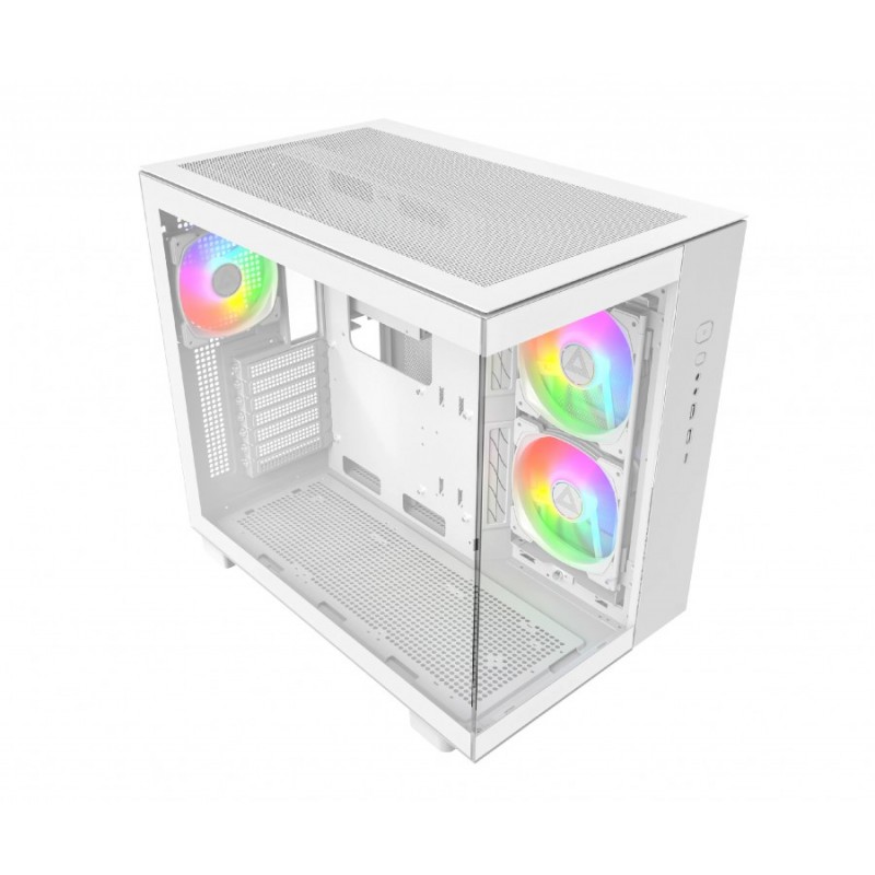 Montech кутия KING 65 Pro, Dual Chamber Mid-tower Case, 3 ARGB Fans, White, MONTECH-KING-65-PRO-W
