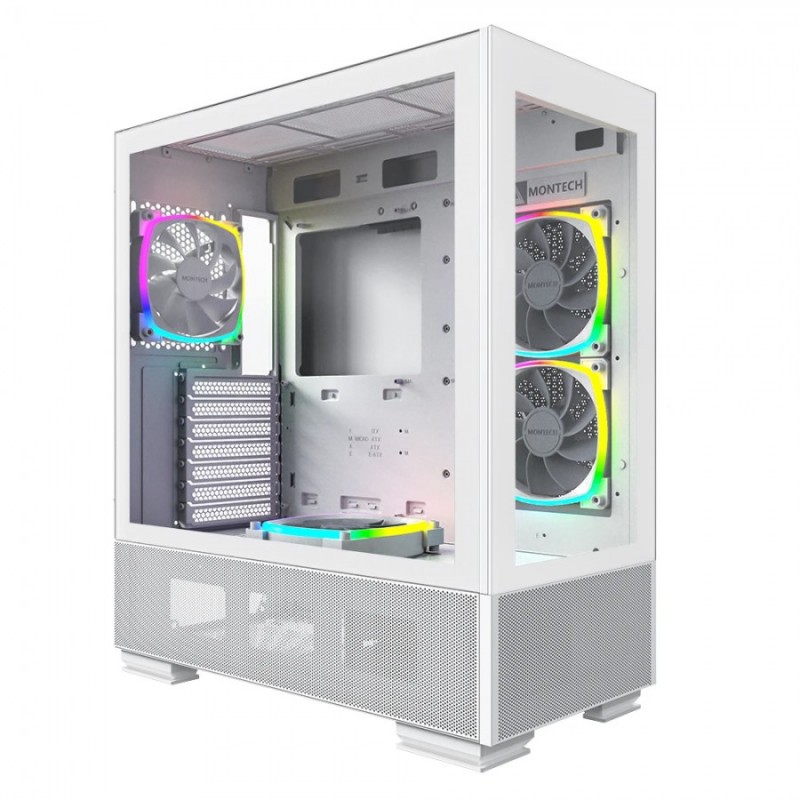 Montech кутия SKY TWO, Mid-tower Case, TG, 4x120mm ARGB Fans, White, MONTECH-SKY-TWO-WH
