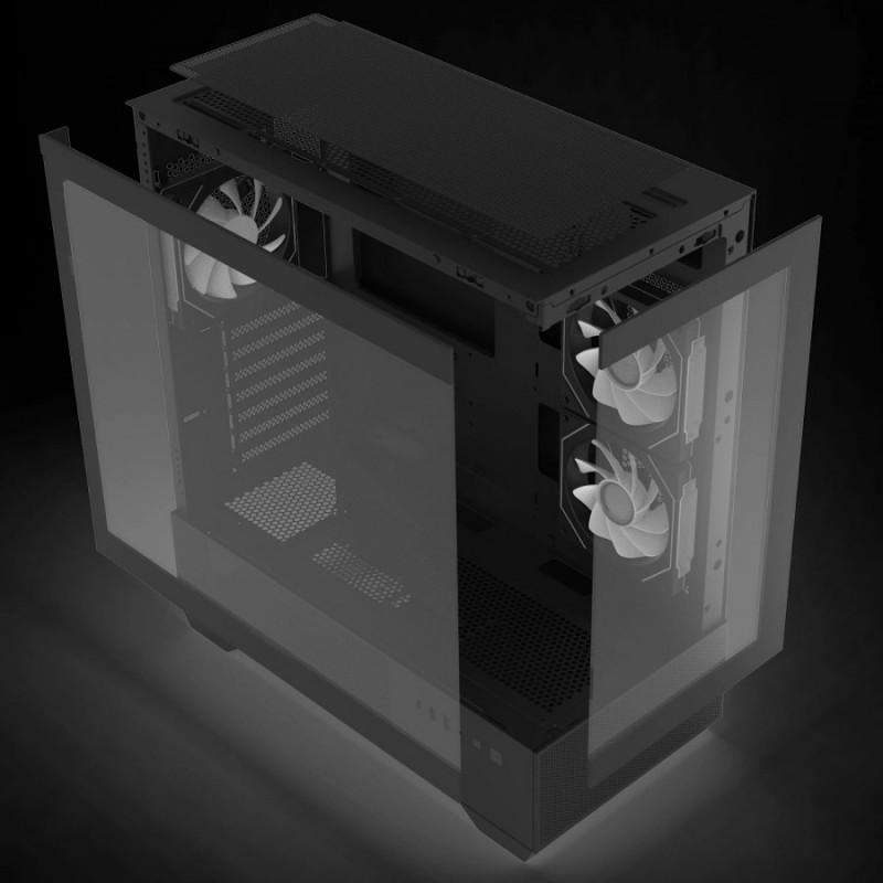Zalman кутия Case ATX - Chronix BLACK V2 - 3 x 120 mm A-RGB, USB-C, Tempered Glass
