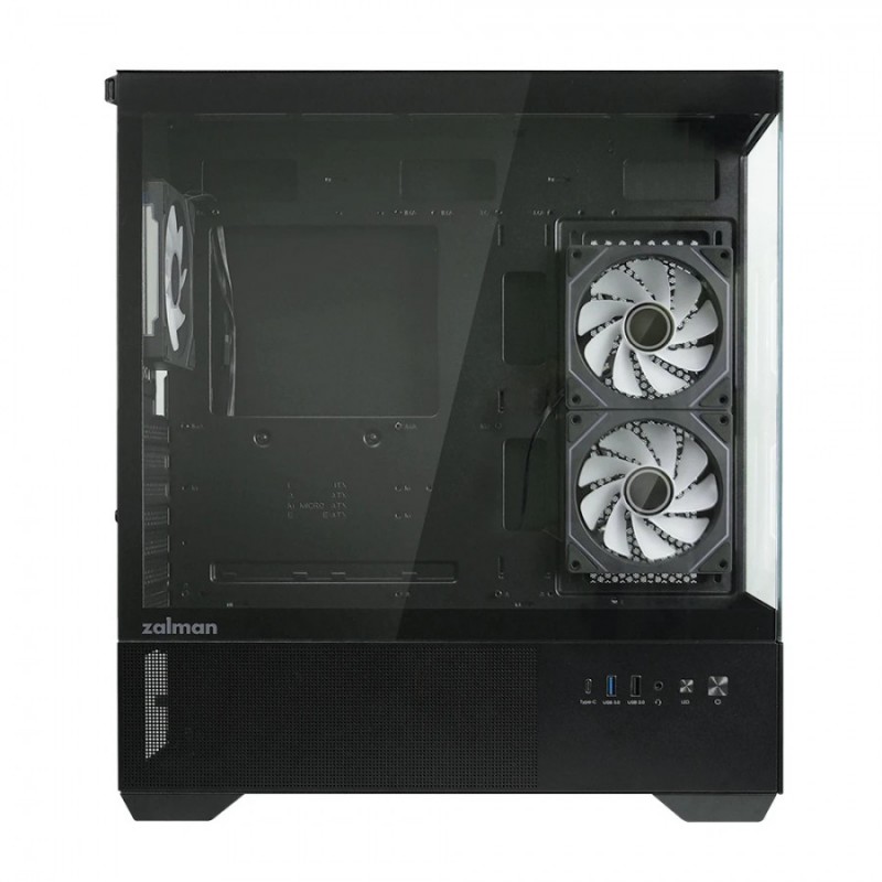 Zalman кутия Case ATX - Chronix BLACK V2 - 3 x 120 mm A-RGB, USB-C, Tempered Glass