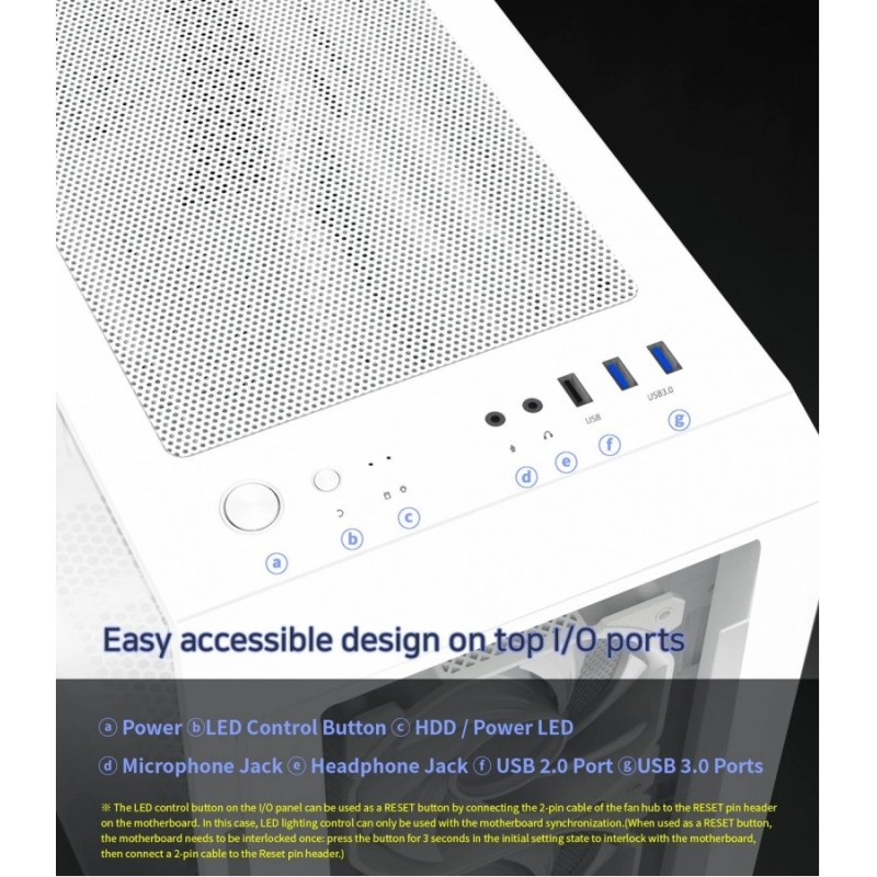 Zalman кутия Case ATX - I3 NEO TG White - aRGB, Tempered Glass, ZM-I3-NEO-TG-White