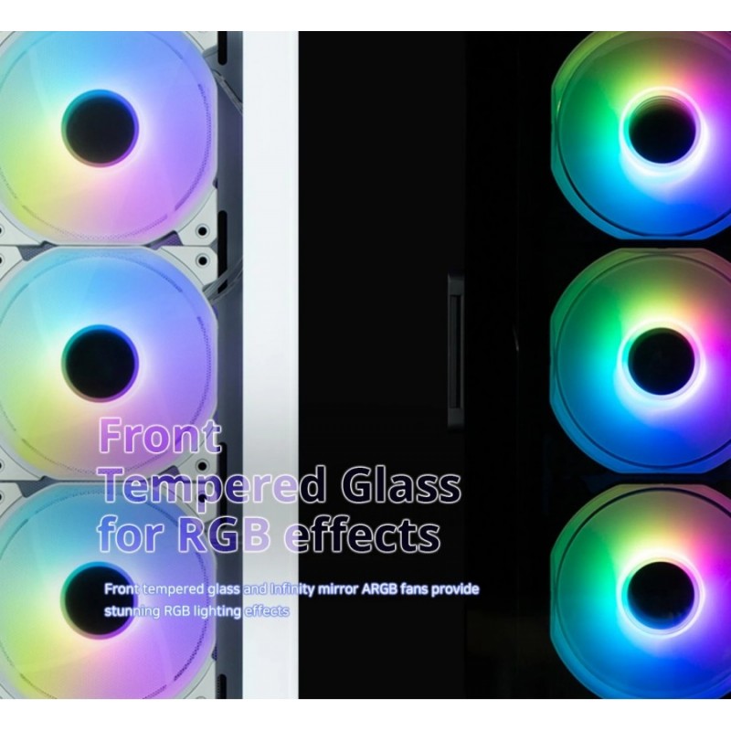 Zalman кутия Case ATX - I3 NEO TG White - aRGB, Tempered Glass, ZM-I3-NEO-TG-White