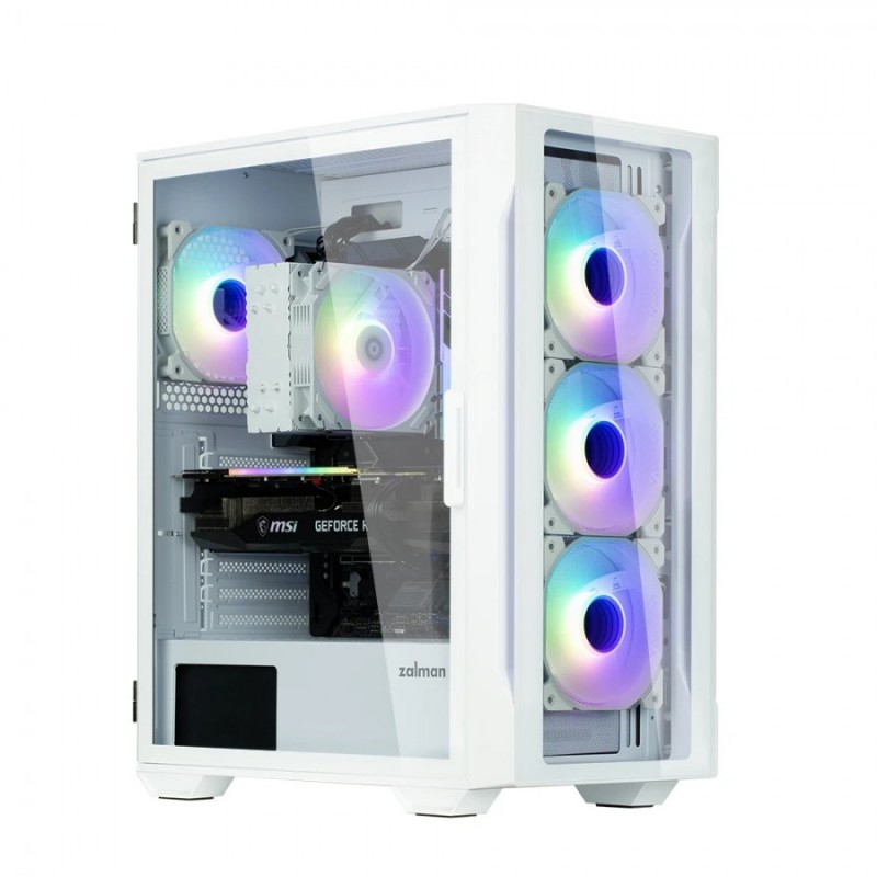 Zalman кутия Case ATX - I3 NEO TG White - aRGB, Tempered Glass, ZM-I3-NEO-TG-White