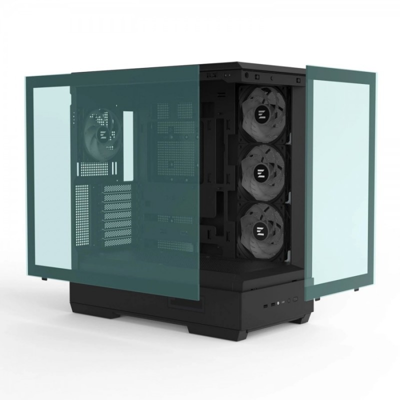 Zalman кутия Case ATX - P50 DS Black - Digital Display, Addressable RGB, ZM-P50-DS-BK
