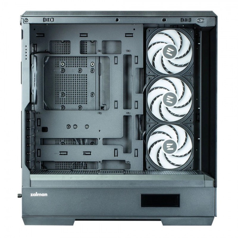 Zalman кутия Case ATX - P50 DS Black - Digital Display, Addressable RGB, ZM-P50-DS-BK