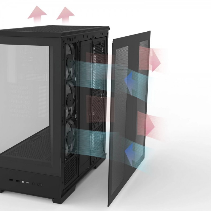 Zalman кутия Case ATX - P50 DS Black - Digital Display, Addressable RGB, ZM-P50-DS-BK