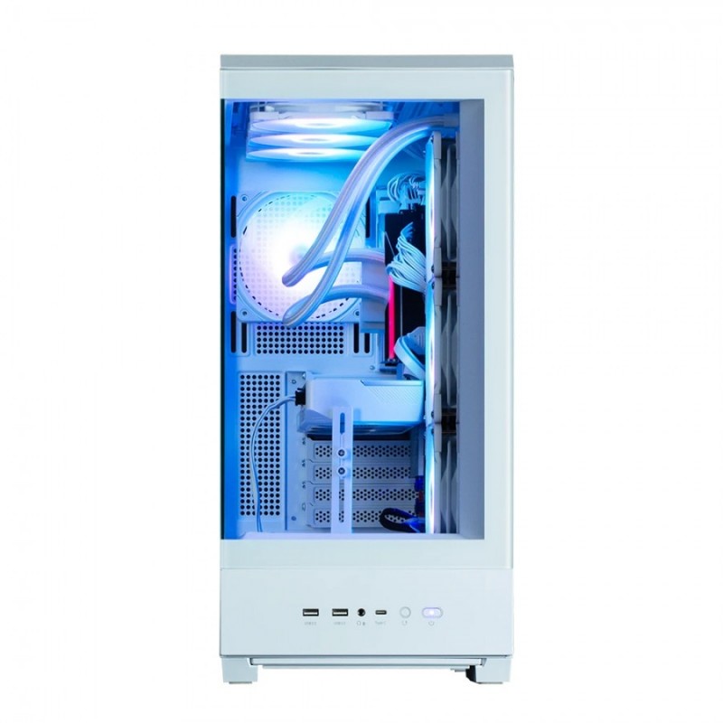Zalman кутия Case ATX - P50 DS White - Digital Display, Addressable RGB, ZM-P50-DS-WH