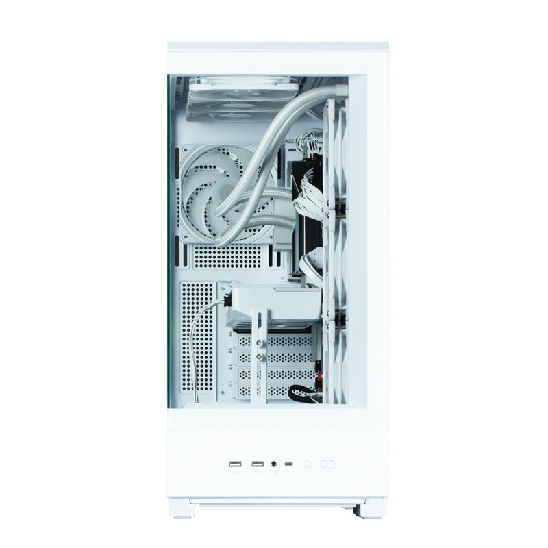 Zalman кутия Case ATX - P50 DS White - Digital Display, Addressable RGB, ZM-P50-DS-WH