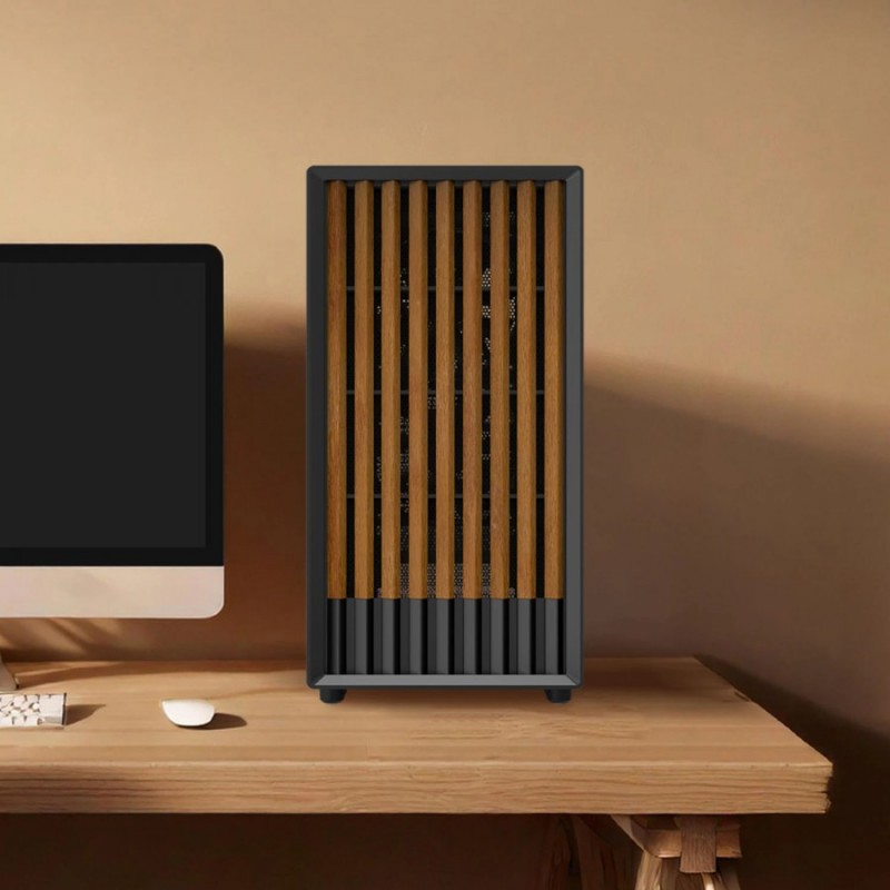 Zalman кутия Case mATX - P10 NAMU BLACK - Wood, USB-C, P10-NAMU-BLACK