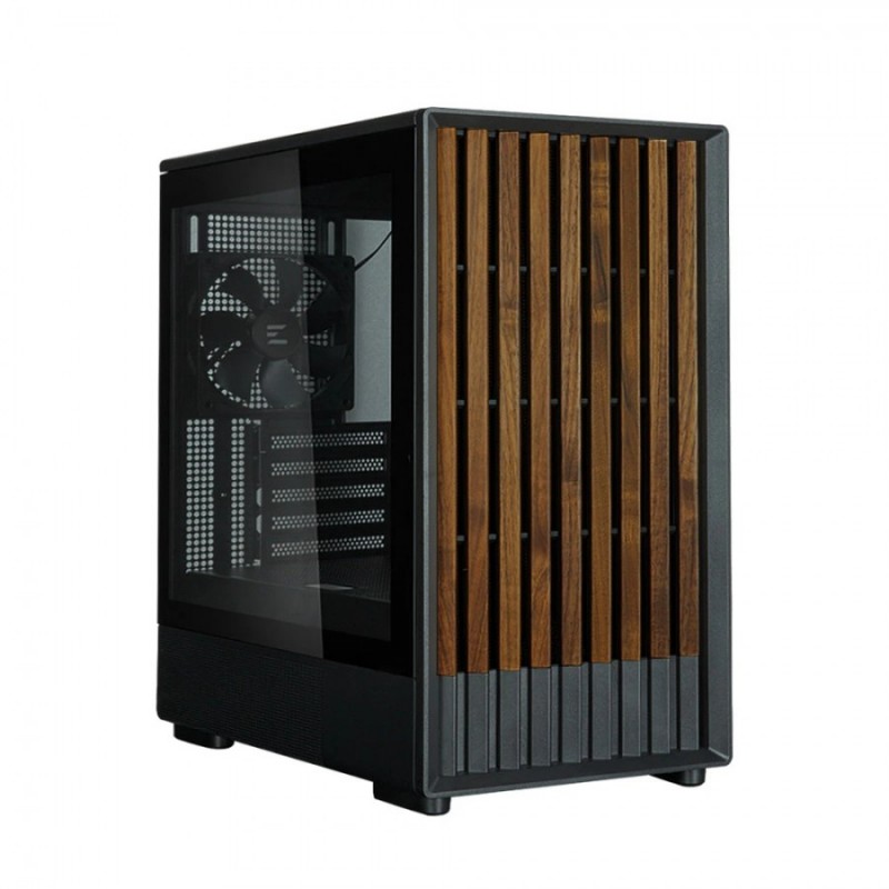 Zalman кутия Case mATX - P10 NAMU BLACK - Wood, USB-C, P10-NAMU-BLACK