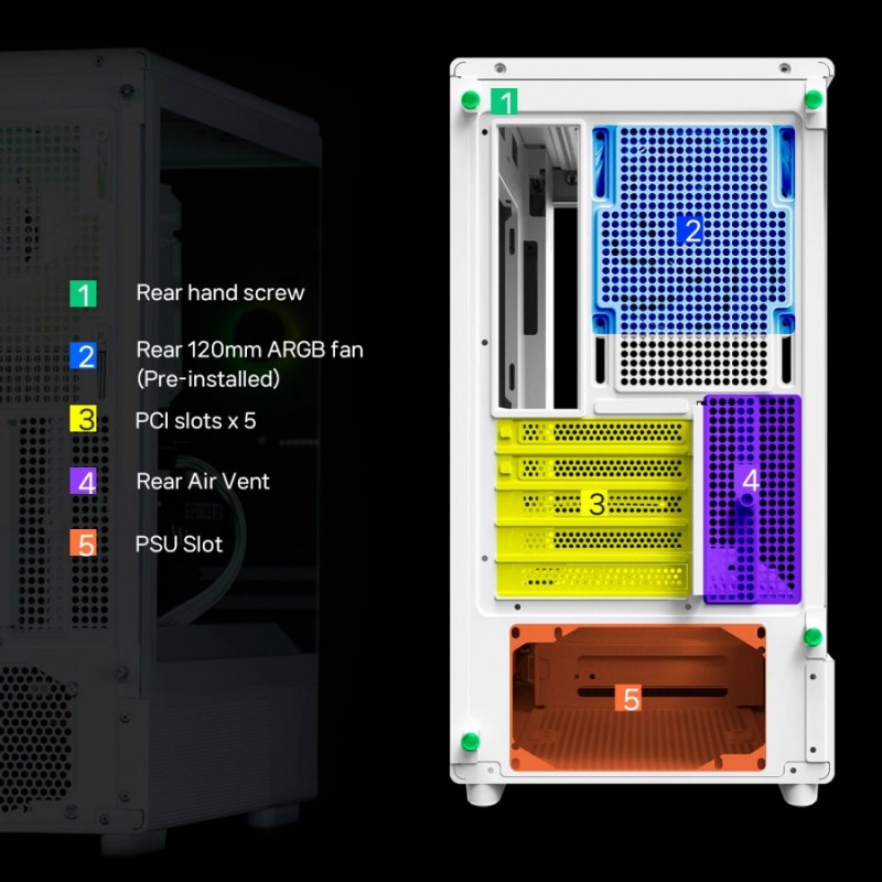 Zalman кутия Case mATX - P10 White, ZM-P10-WH