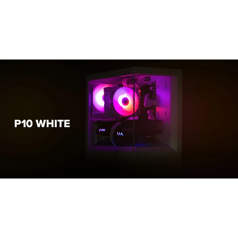 Zalman кутия Case mATX - P10 White, ZM-P10-WH