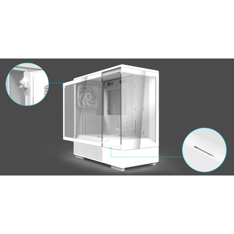 Zalman кутия Case mATX - P10 White, ZM-P10-WH