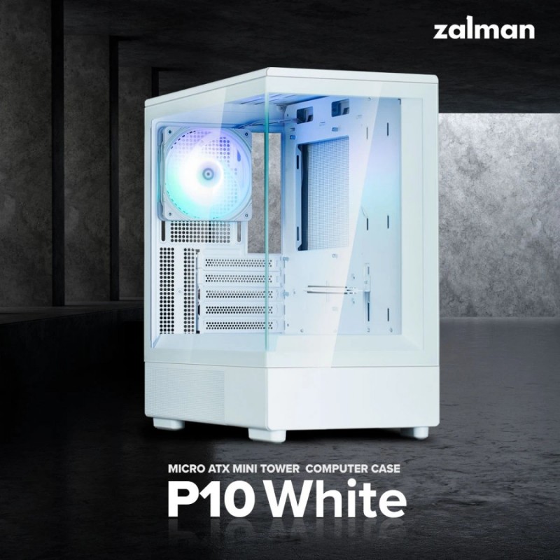 Zalman кутия Case mATX - P10 White, ZM-P10-WH