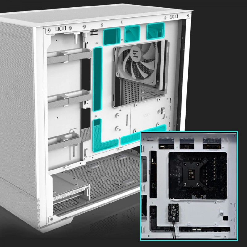 Zalman кутия Case mATX - P30 AIR White, ZM-P30-AIR-WH