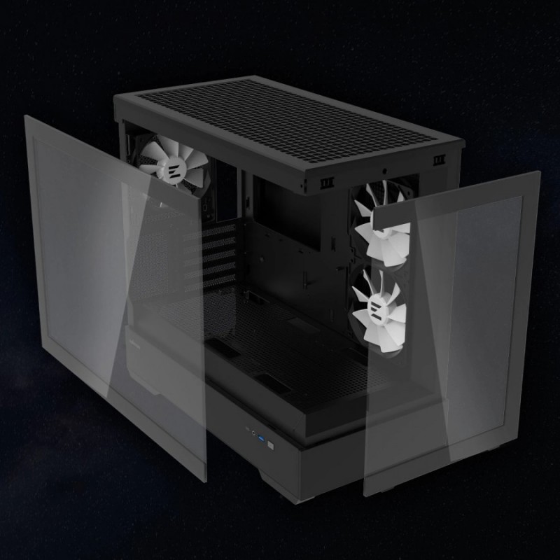 Zalman кутия Case mATX - P30 Black - aRGB, Tempered Glass, ZM-P30-BK